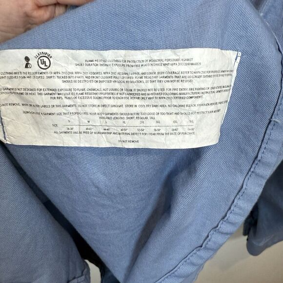 MCR Safety CAT2 Summit Breeze Fire Resistant Shirt 2XLT Blue Welding Mechanic - Picture 13 of 16